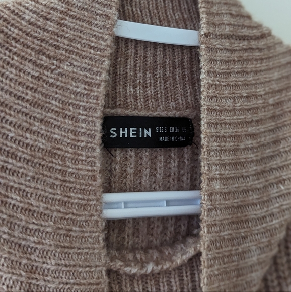 Tan High Neck Cropped Sweater - Picture 2 of 4